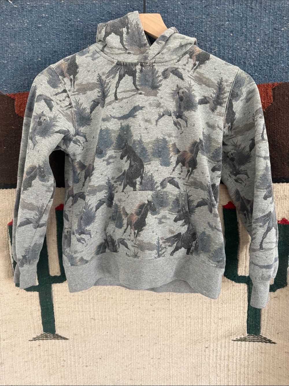 Ariat Grey Horse-Print Crewneck Hoodie